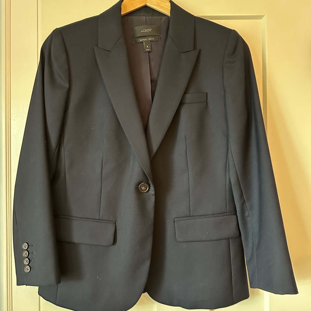 J. Crew Navy Campbell Blazer in Super 120s Wool
